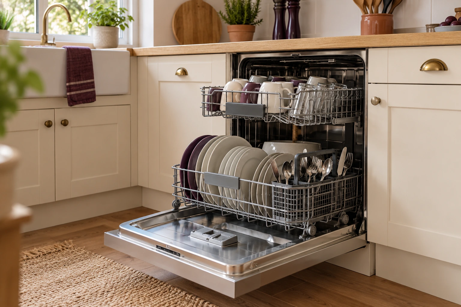 Original illustrative domestic appliance service scene